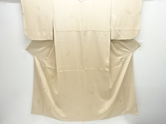 JAPANESE KIMONO / TSUKESAGE HOMONGI / SILK / EMBROIDERY / FLOWERS / SINGLE CREST